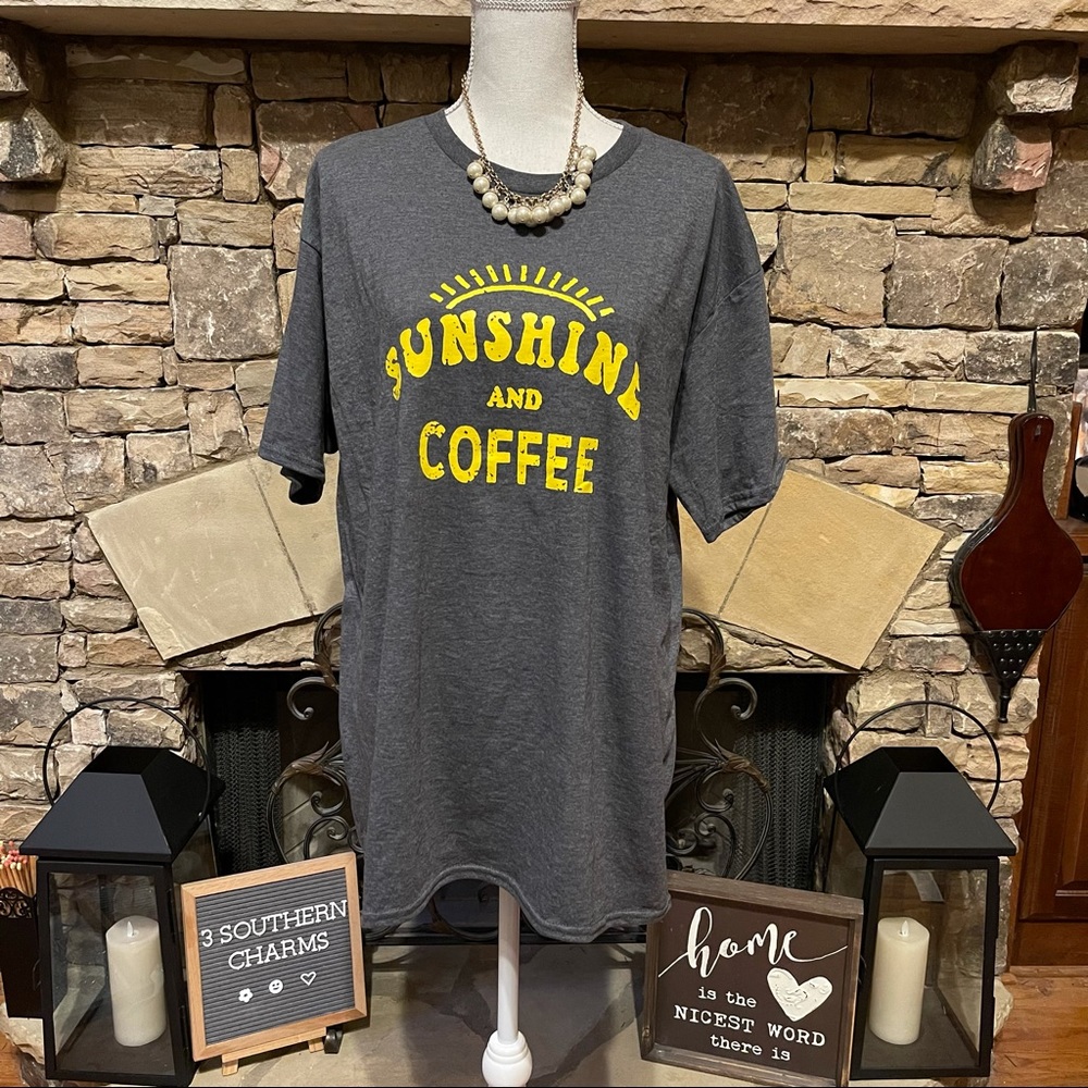 NWOT Sunshine and Coffee Tshirt 2XL
